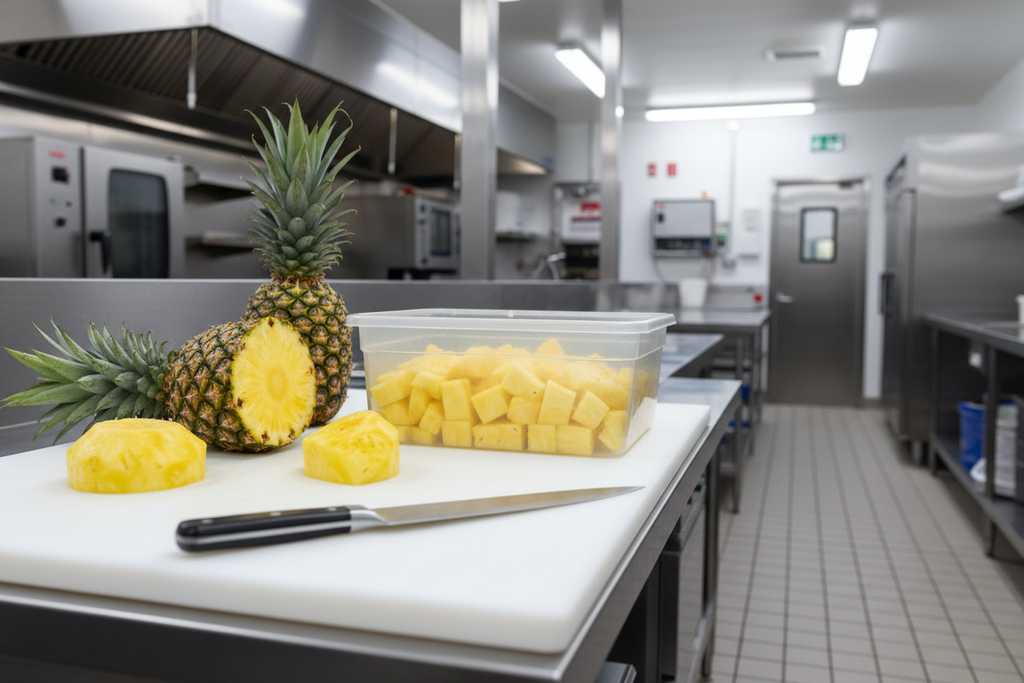add another pineapple being processed